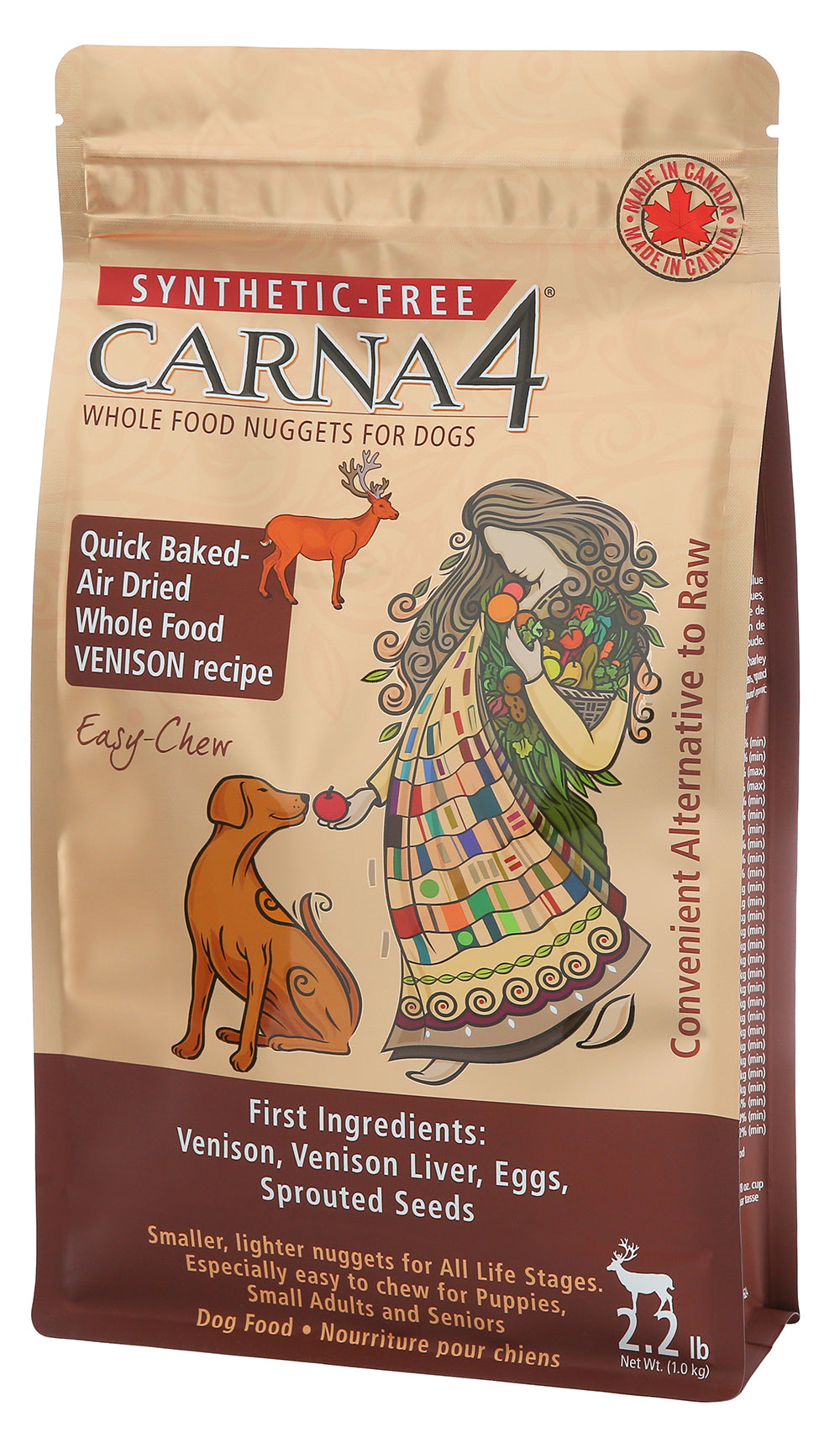Carna4 SyntheticFree Grains Dog Dry Food EasyChew Venison On Sale At