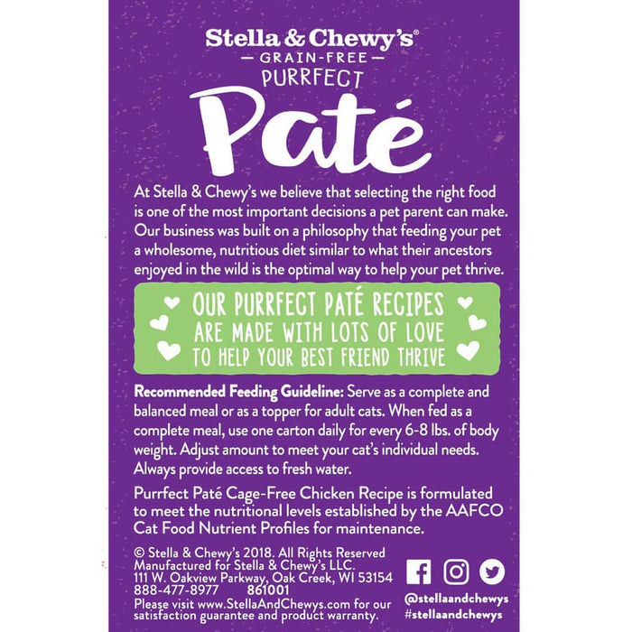 Stella & Chewy's Purrfect Cat Wet Food Pate Cage-Free Chicken