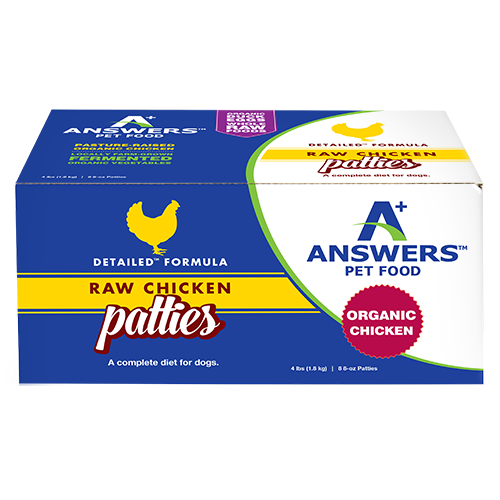 Answers Detailed Dog Frozen Raw Food Patties Chicken