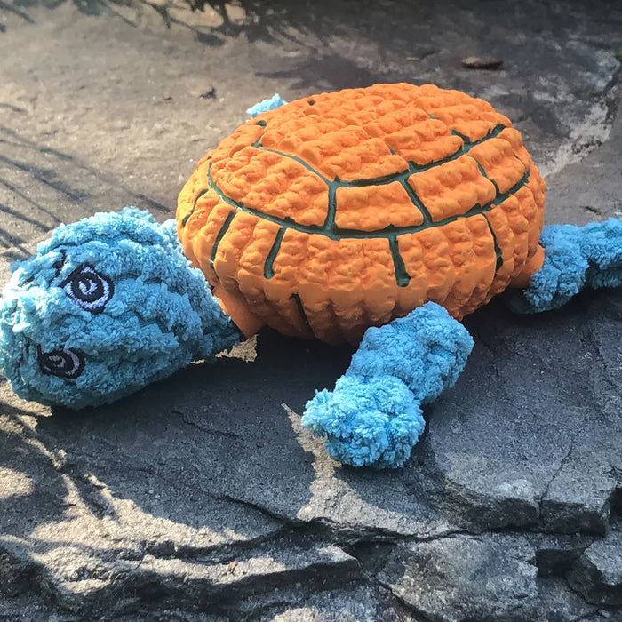 HuggleHounds Huggle-Fusion Dog Toy Orange Dude Turtle