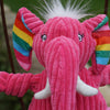HuggleHounds Knottie Rainbow Elephant Large Dog Toy