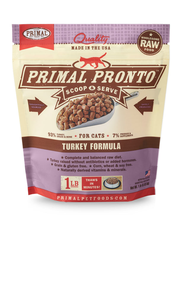 Primal Cat Frozen Raw Food Pronto Bites Turkey