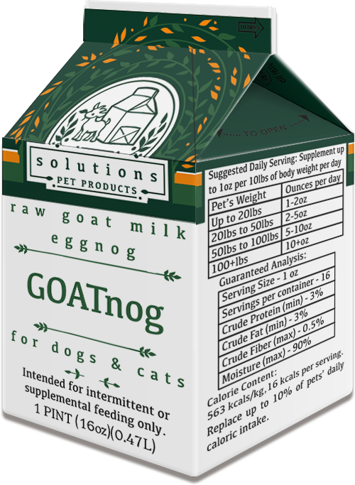 Solutions Pet Products Frozen Raw Goat Milk GOATnog
