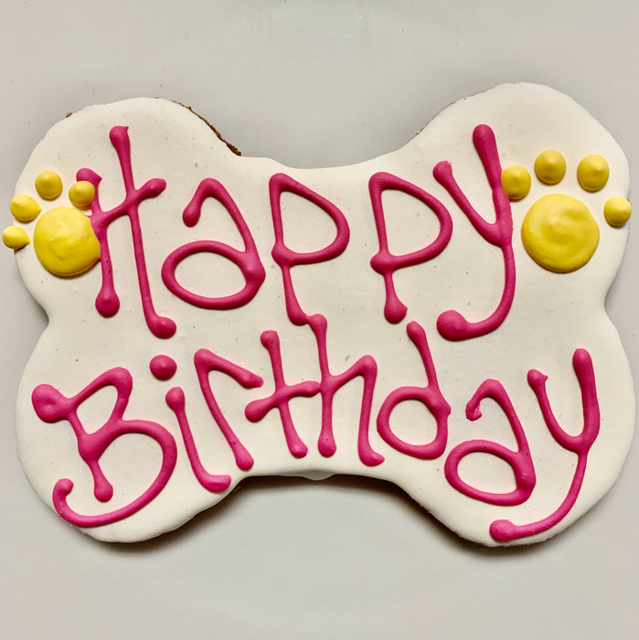 "Happy Birthday" Bone Shaped Cookie