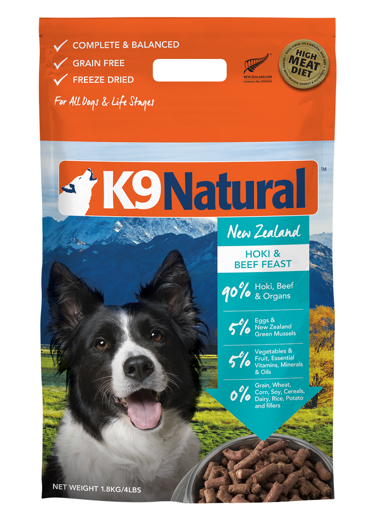 K9 Natural Dog Freeze Dried Food Hoki & Beef Feast