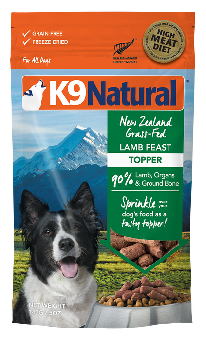 K9 Natural Dog Freeze Dried Food Lamb Topper, 5oz