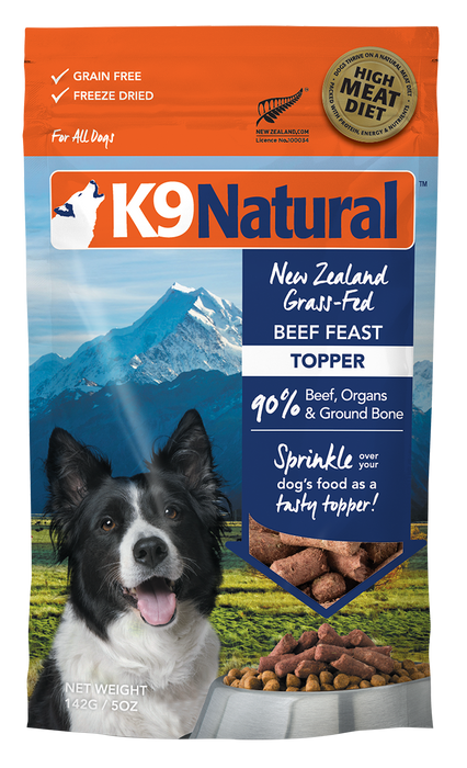 K9 Natural Dog Freeze Dried Food Beef Topper, 5oz