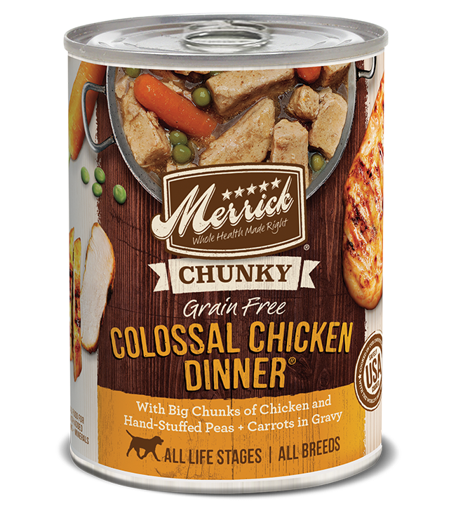 Merrick Classic Grain Free Dog Can Food Chunky Colossal Chicken Dinner