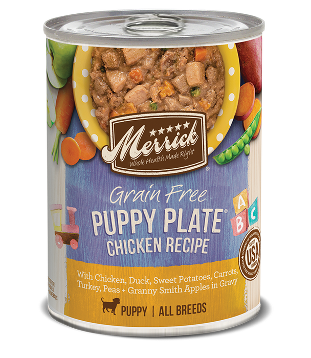 Merrick Classic Grain Free Dog Can Food Puppy Plate Chicken