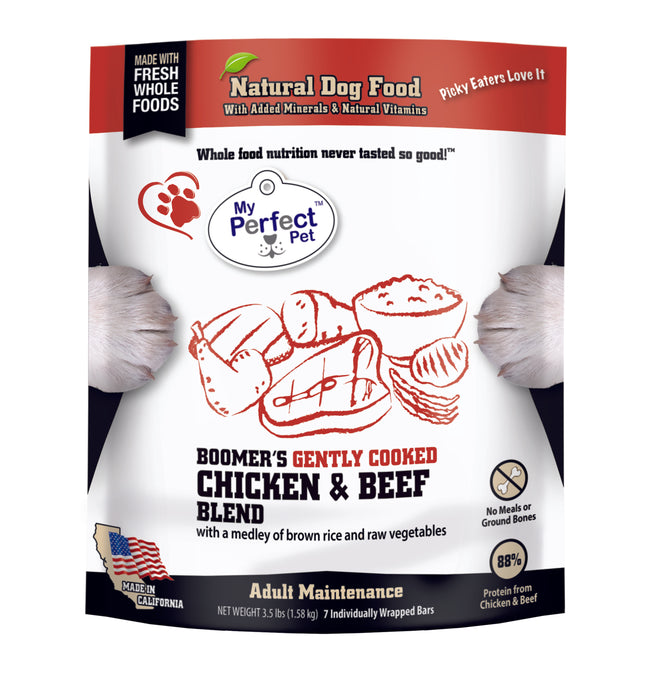 My Perfect Pet Dog Frozen Gently Cooked Food Boomer's Chicken & Beef