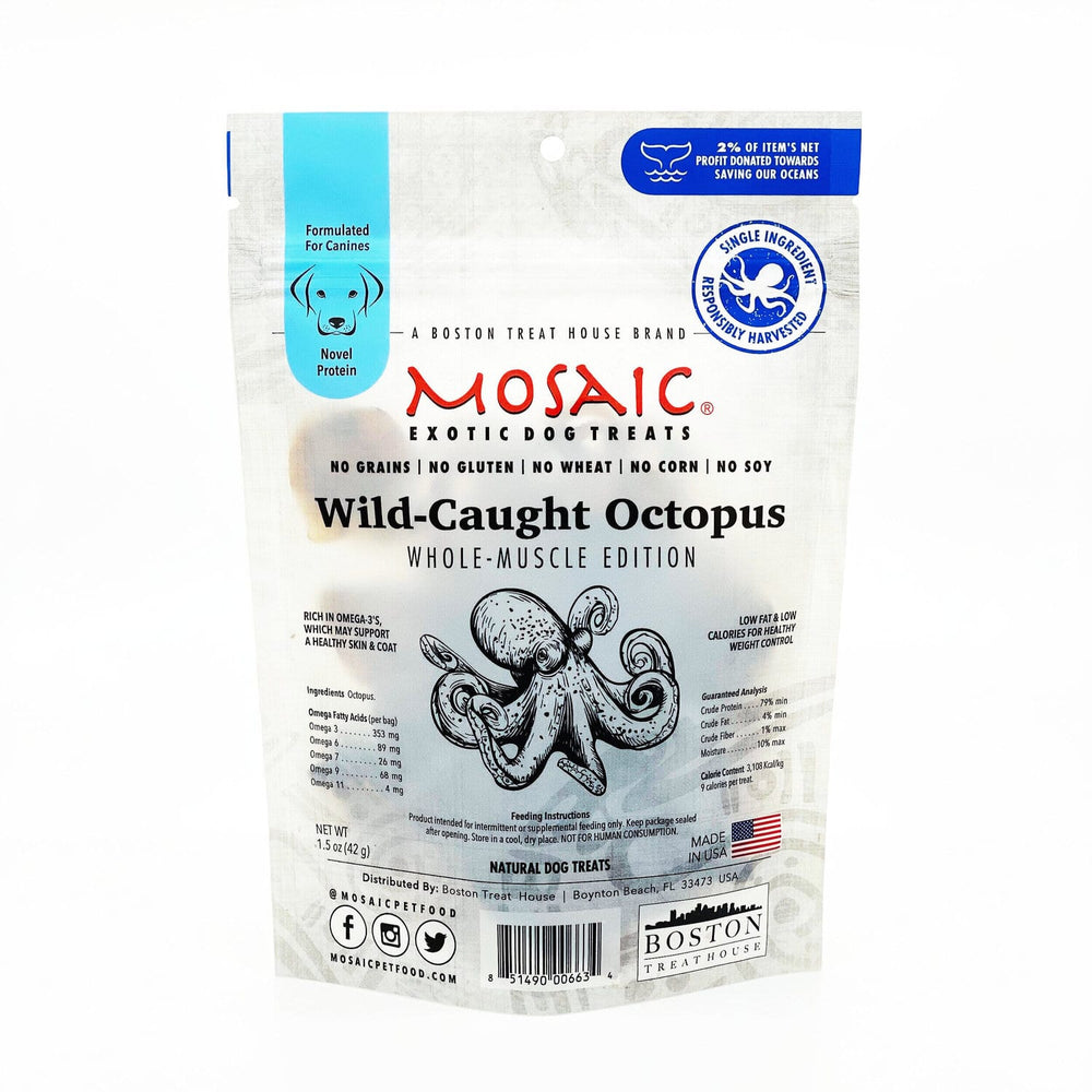 Mosaic Exotic Dog Treats Wild Caught Octopus, 1.5oz