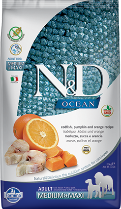 Farmina N&D Ancestral Grains Dog Dry Food Ocean Cod Orange