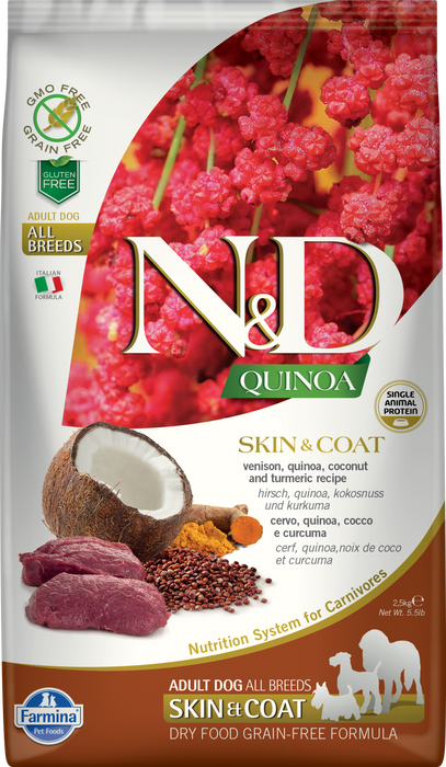 Farmina N&D Quinoa Functional Grain Free Dog Dry Food Skin & Coat Venison