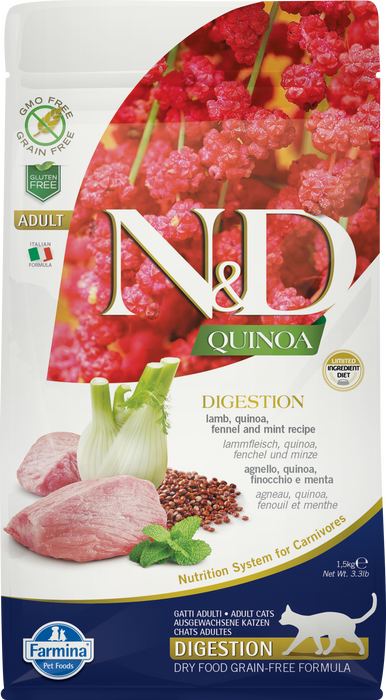 Farmina N&D Quinoa Functional Grain Free Cat Dry Food Digestion Lamb