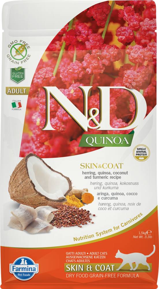 Farmina N&D Quinoa Functional Grain Free Cat Dry Food Skin & Coat Herring