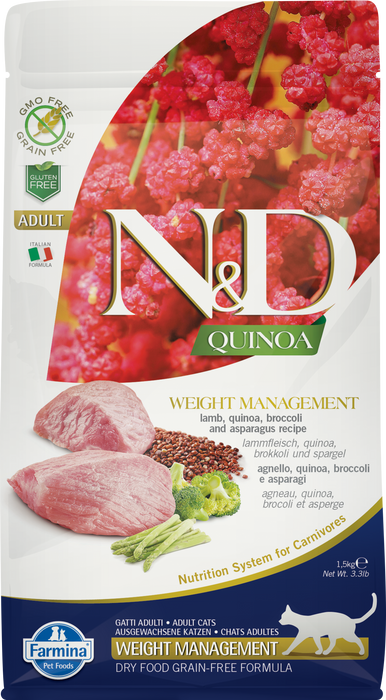 Farmina N&D Quinoa Functional Grain Free Cat Dry Food Weight Management Lamb