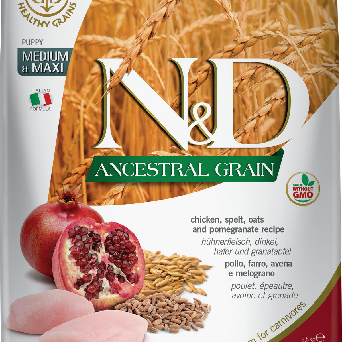 Farmina N D Ancestral Grains Dog Dry Food Chicken Pomegranate Med Maxi Puppy On Sale At NJ Pet Store