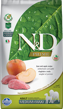 Farmina N&D Prime Grain Free Dog Dry Food Boar & Apple Adult Med/Maxi