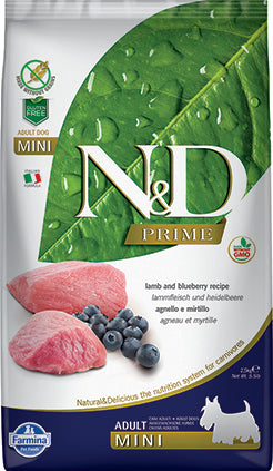 Farmina N&D Prime Grain Free Dog Dry Food Lamb & Blueberry Adult Mini