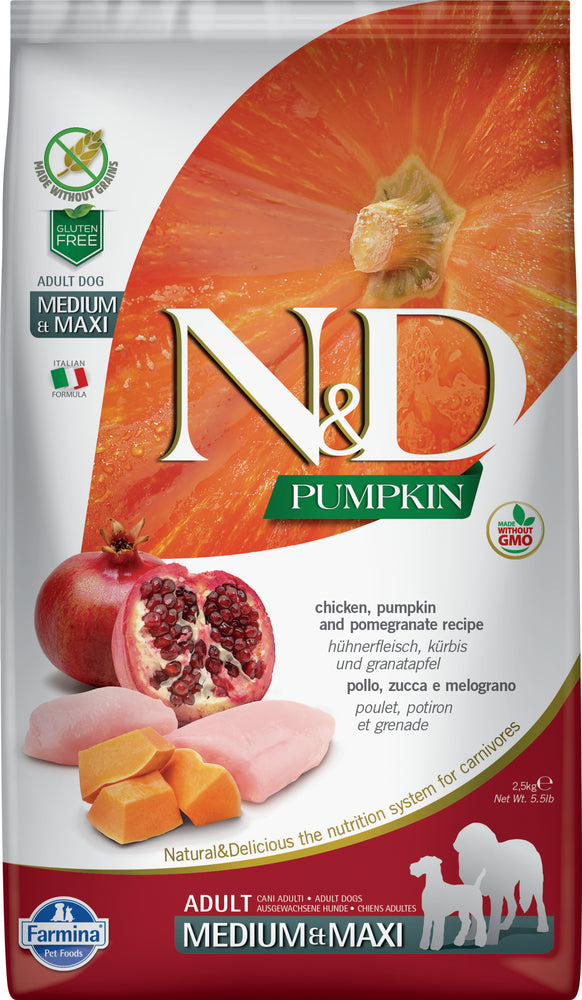 Farmina N&D Pumpkin Grain Free Dog Dry Food Chicken Med/Maxi