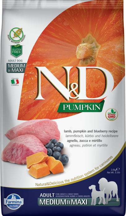 Farmina N&D Pumpkin Grain Free Dog Dry Food Lamb Med/Maxi