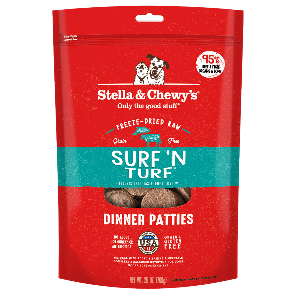 Stella & Chewy's Dog Freeze Dried Food Dinner Patties Surf & Turf