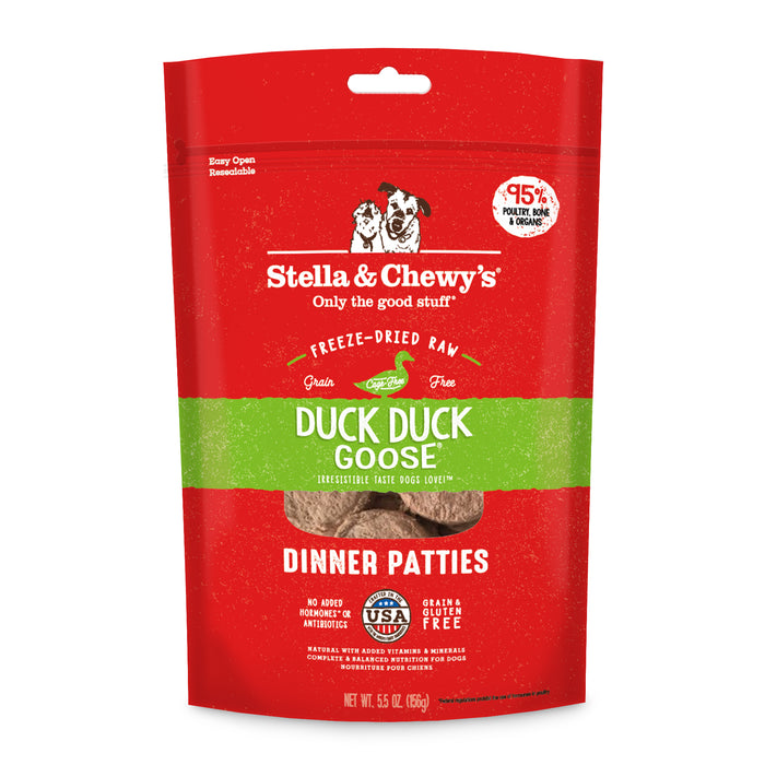 Stella & Chewy's Dog Freeze Dried Food Dinner Patties Duck Duck, Goose