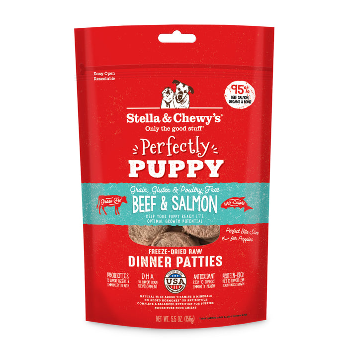 Stella & Chewy's Dog Freeze Dried Food Dinner Patties Puppy Beef & Salmon