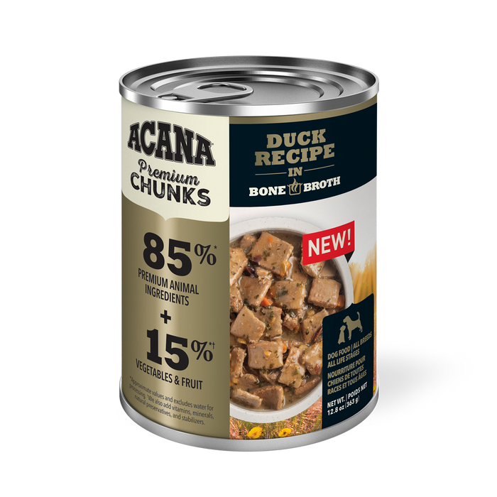 Acana Grain Free Dog Can Food Premium Chunks Duck Recipe