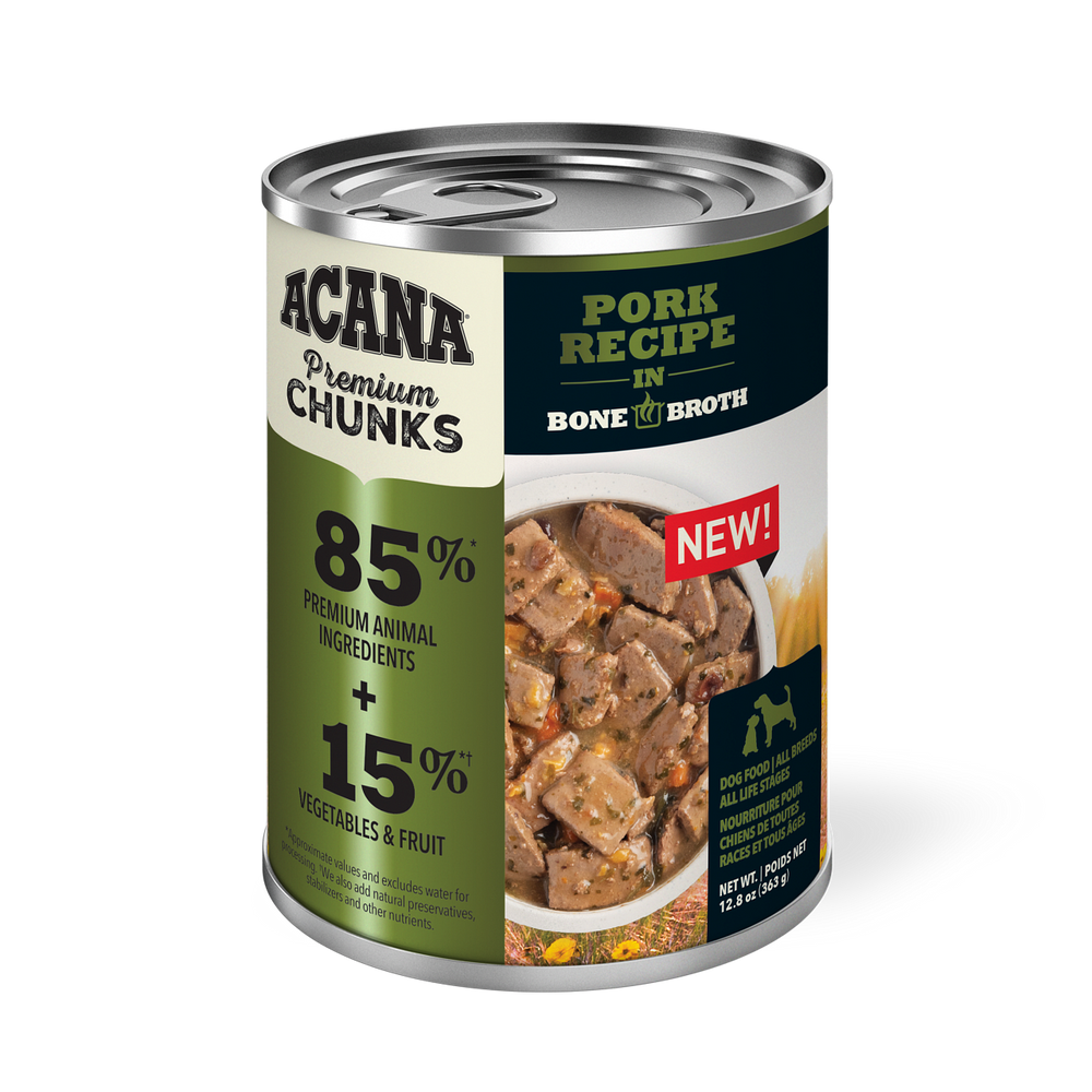 Acana Grain Free Dog Can Food Premium Chunks Pork Recipe