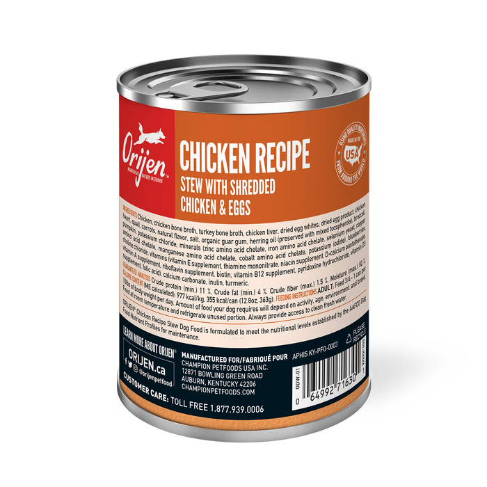 Orijen Grain Free Dog Can Food Chicken Stew 12.8oz, Single