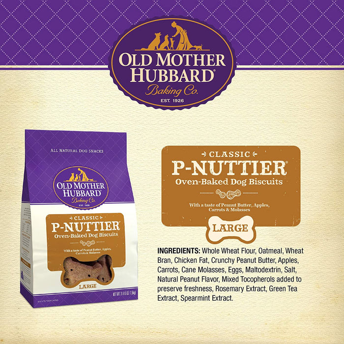 Old Mother Hubbard Classic Crunchy P-Nuttier Dog Treats, Large, 3lb