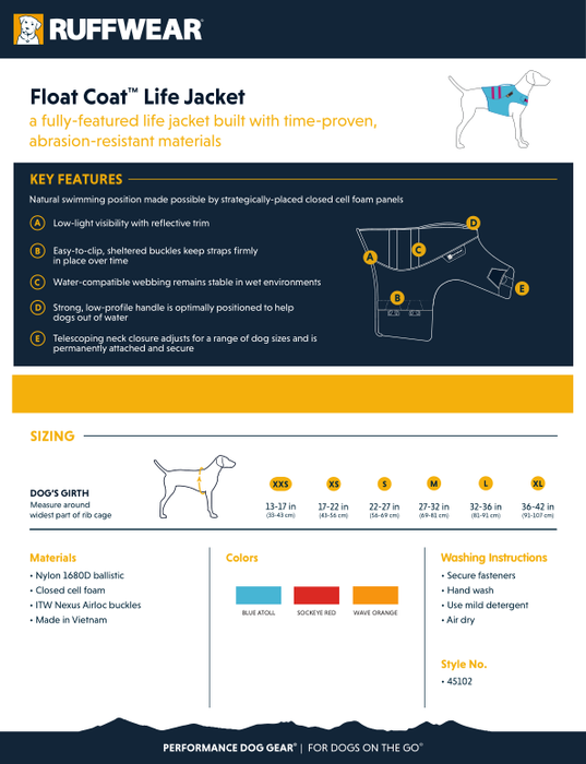 Ruffwear Float Dog Life Jacket