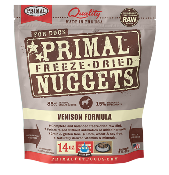 Primal Dog Freeze Dried Food Nuggets Venison