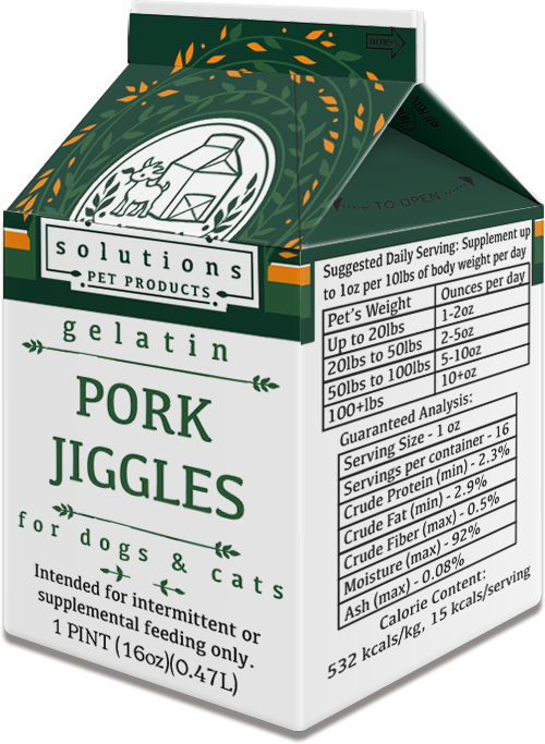 Solutions Pet Product Frozen Gelatin Supplement Pork Jiggles