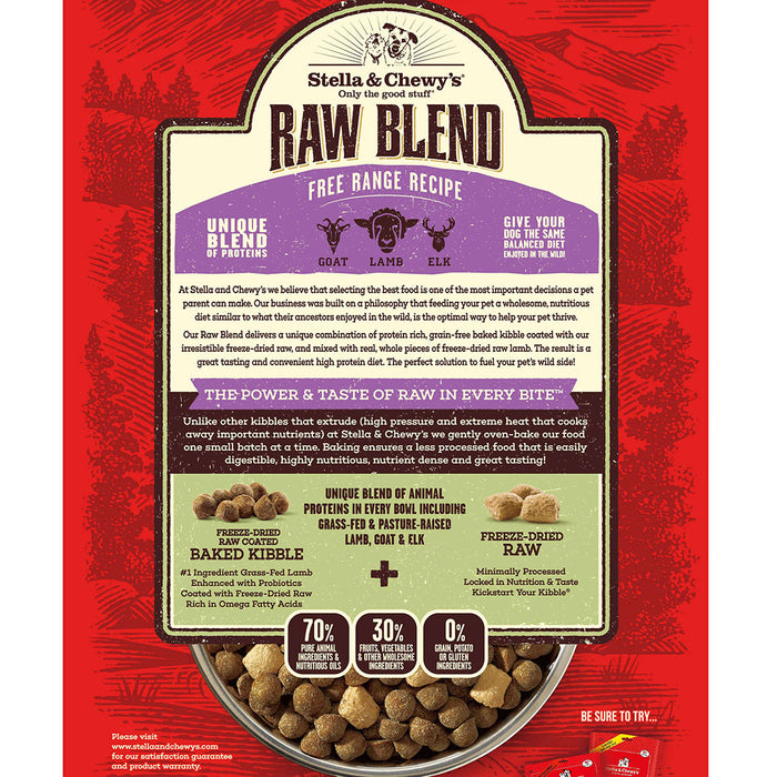 Stella & Chewy's Raw Blend Grain Free Dog Dry Food Free Range