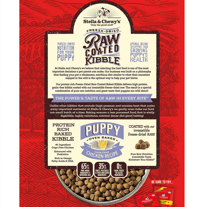 Stella & Chewy's Raw Coated Grain Free Dog Dry Food Puppy Cage-Fed Chicken