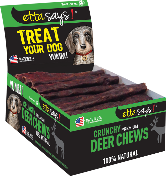 Etta Says Dog Crunchy Jerky Chew Deer, 4" 36ct Box
