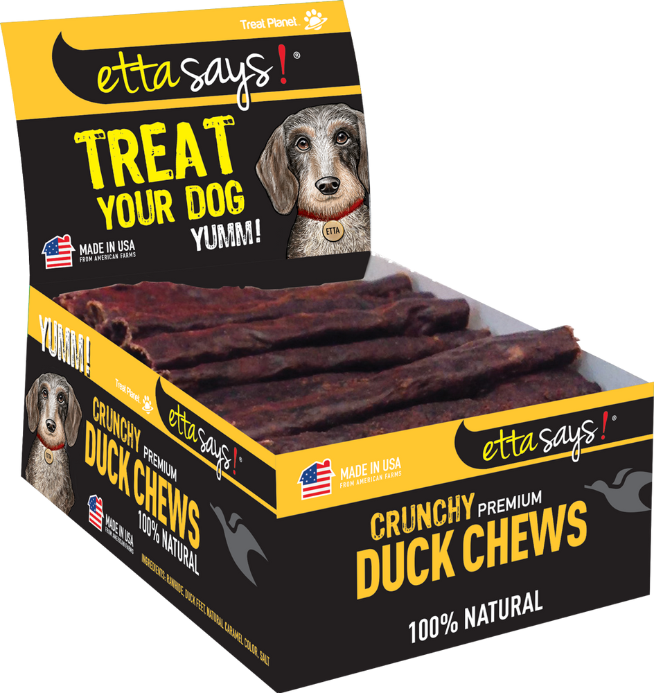Etta Says Dog Crunchy Jerky Chew Duck, 4" 36ct box