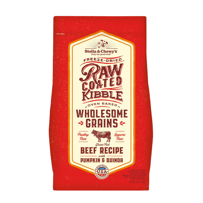 Stella & Chewy's Raw Coated Wholesome Grains Dog Dry Food Grass-Fed Beef, Pumpkin, & Quinoa