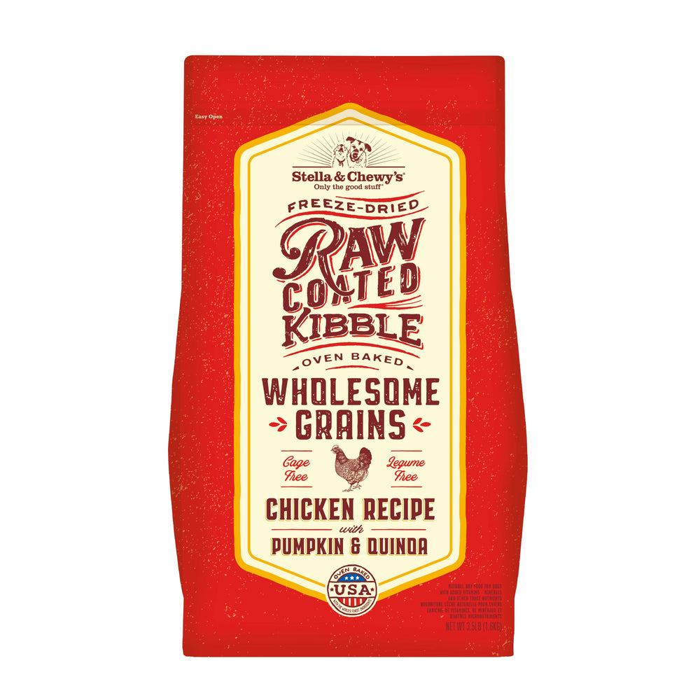 Stella & Chewy's Raw Coated Wholesome Grains Dog Dry Food Cage-Free Chicken, Pumpkin, & Quinoa