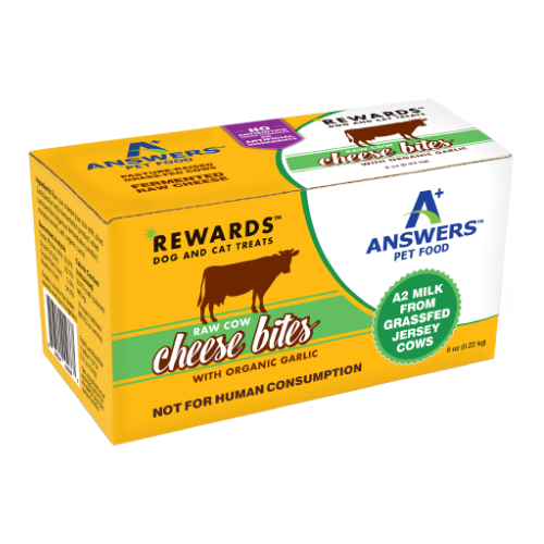 Answers Rewards Frozen Raw Fermented Cow Milk Cheese Treats with Garlic