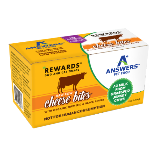 Answers Rewards Frozen Raw Fermented Cow Milk Cheese Treats with Turmeric