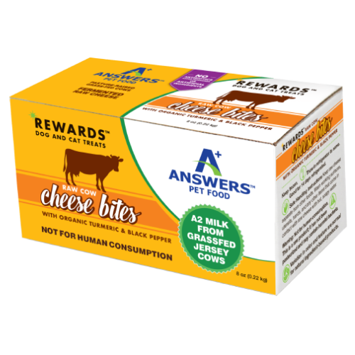 Answers Rewards Frozen Raw Fermented Cow Milk Cheese Treats with Turmeric
