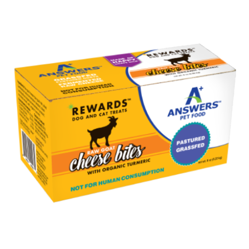 Answers Rewards Frozen Raw Fermented Goat Milk Cheese Treats with Turmeric