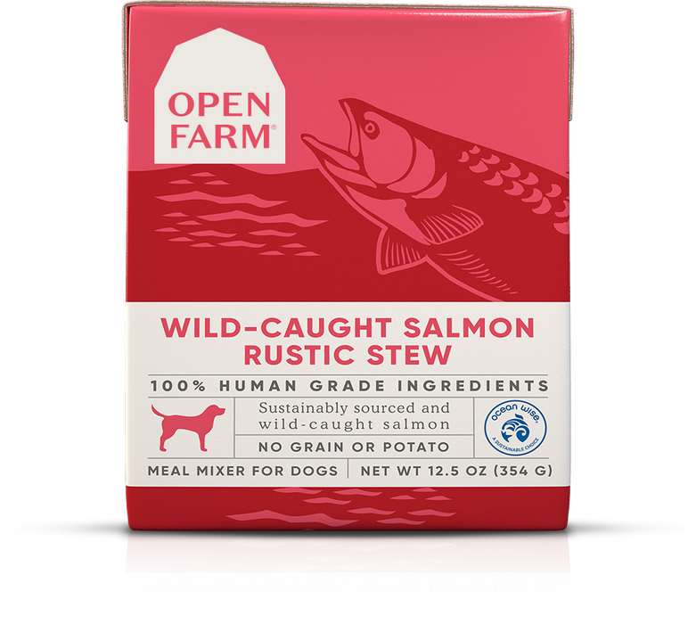 Open Farm Dog Food Rustic Stew Wild Caught Salmon 12.5oz, case of 12