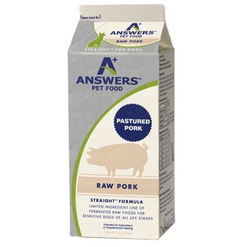 Answers Straight Frozen Raw Dog Food Carton Pork