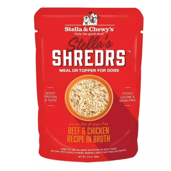 Stella & Chewy's Shredrs Pouch Dog Food Beef & Chicken Dinner in Broth