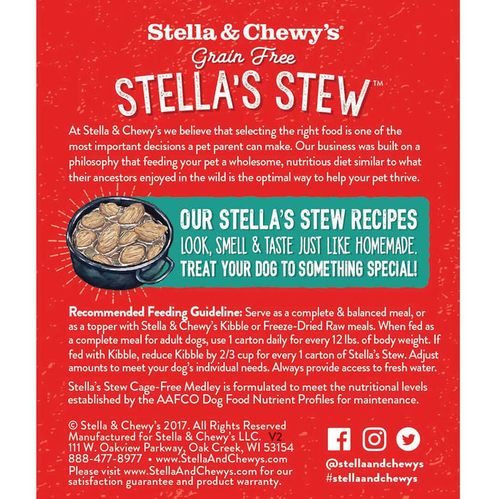 Stella & Chewy's Stew Dog Wet Food Cage-Free Medley