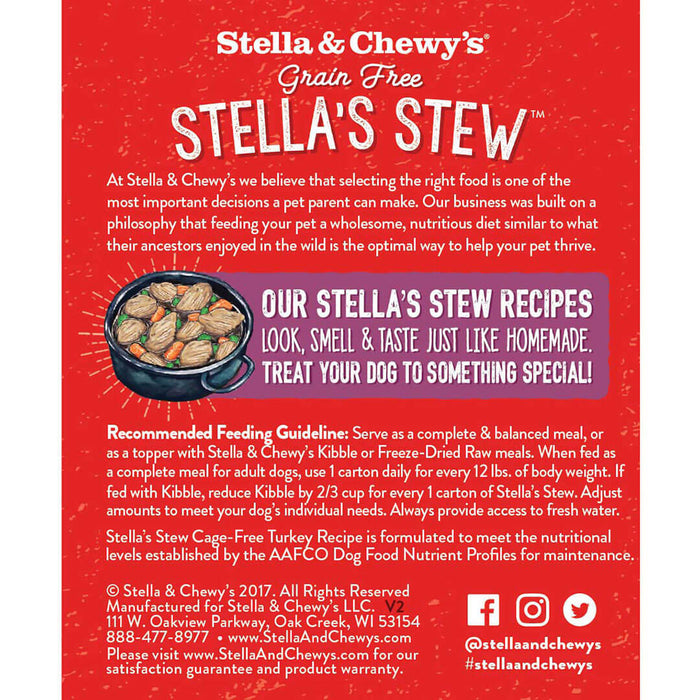 Stella & Chewy's Stew Dog Wet Food Cage-Free Turkey